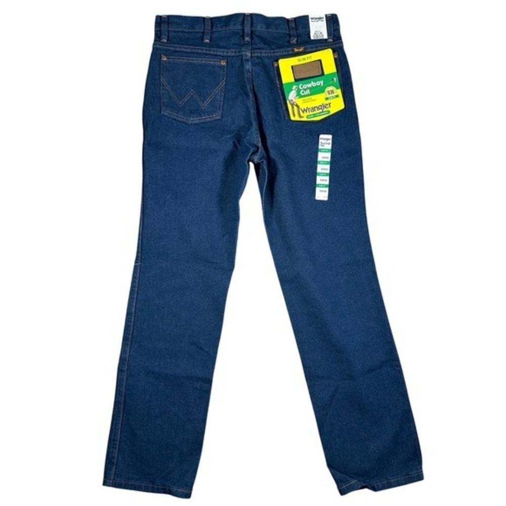 Wrangler Cowboy Cut 936 Slim Fit Jeans Mens‎ 34x32 Indigo Blue Denim NWT - Picture 3 of 12
